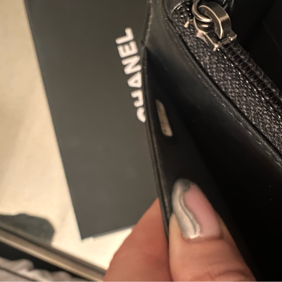 Mint Chanel boy on chain wallet in black with gunmetal chain - Picture 13 of 15